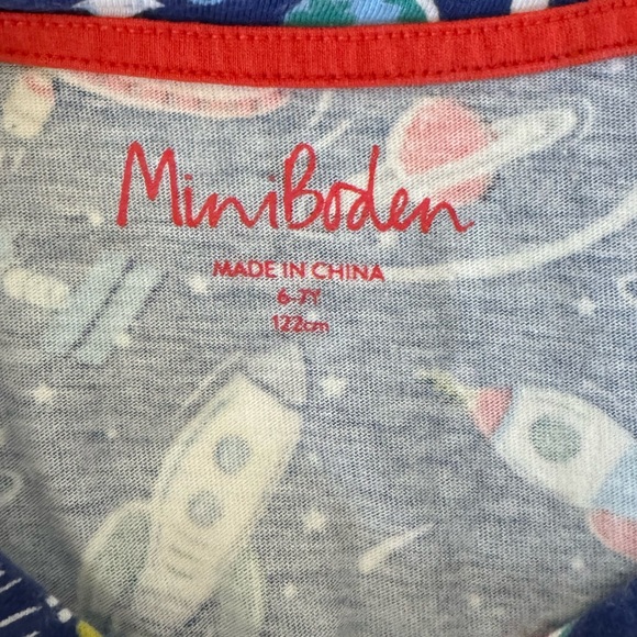 EUC Mini Boden Long Sleeve Cotton Jersey Dress (space print) girls size 6-7 - Picture 5 of 6